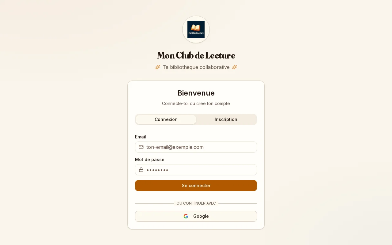 Aperçu du site Mon Club de Lecture